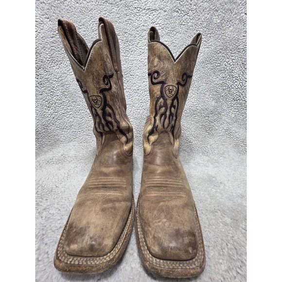 ARIAT Men's 8.5D Distressed Mesteno Dust Devil Tan Marble Western Boots 10018306 - Picture 1 of 10